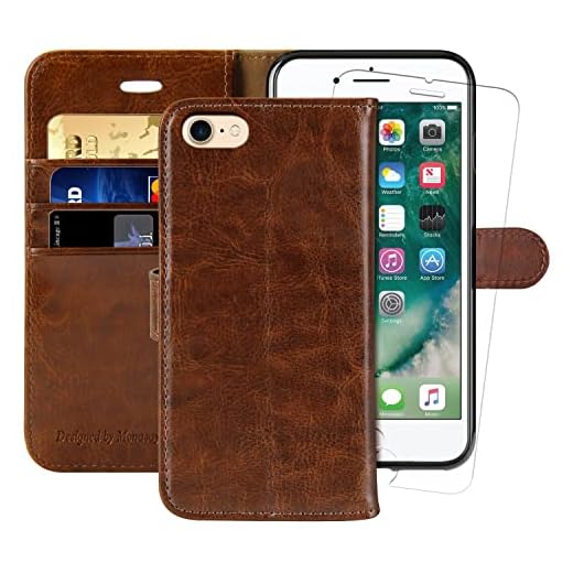 MONASAY iPhone SE 2020 Fodral, iPhone 8 /iPhone 7 Plånboksfodral, Stöttåligt Läderfodral med [Kortplatser][Kickstand][Magnetisk Stängning] Flip Skal Kompatibelt med iPhone 7/8/SE 2020 4,7"