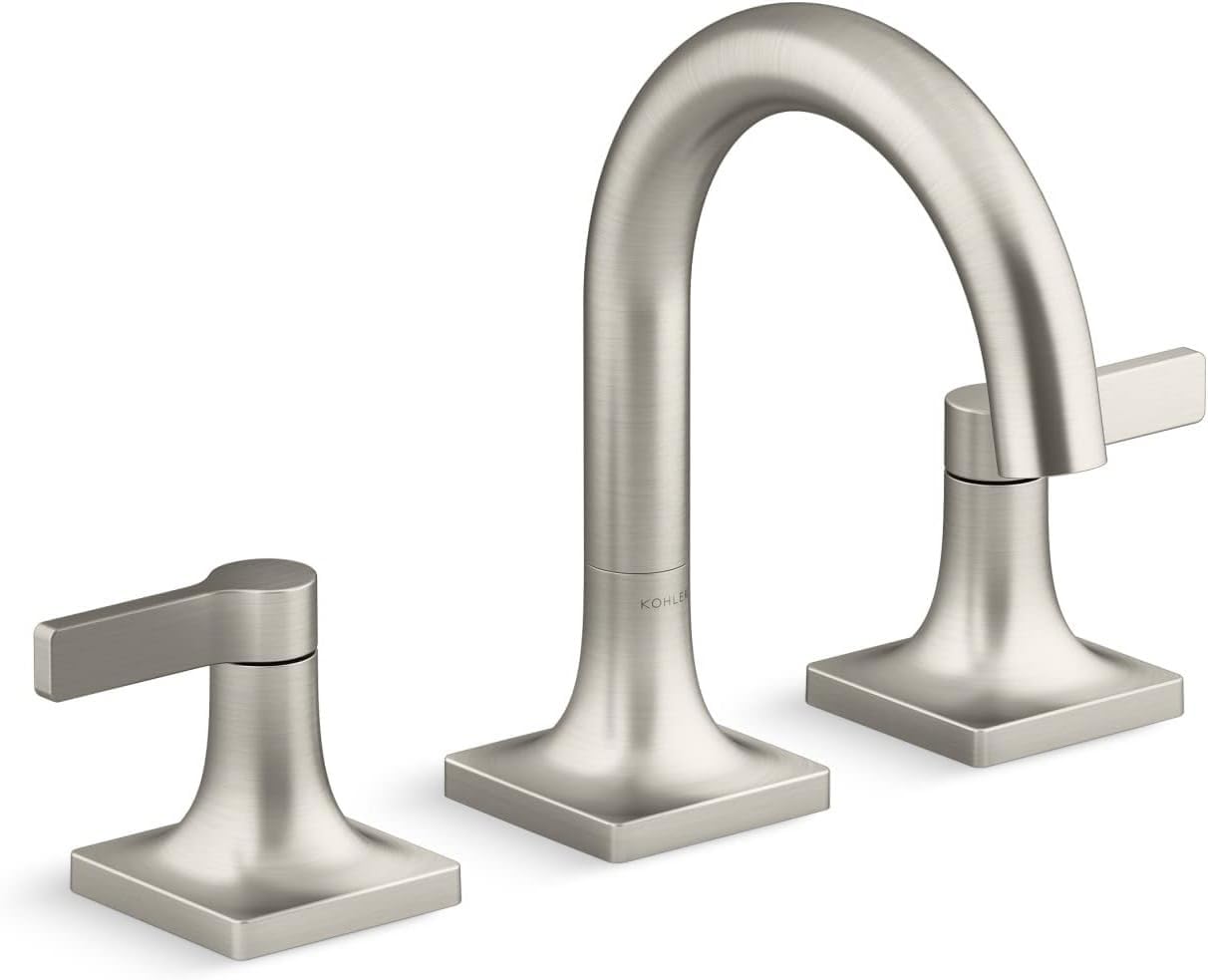 Kohler28125-4-BN Venza Widespread Bathroom Sink Faucet, 1.2 gpm, Vibrant Brushed Nickel
