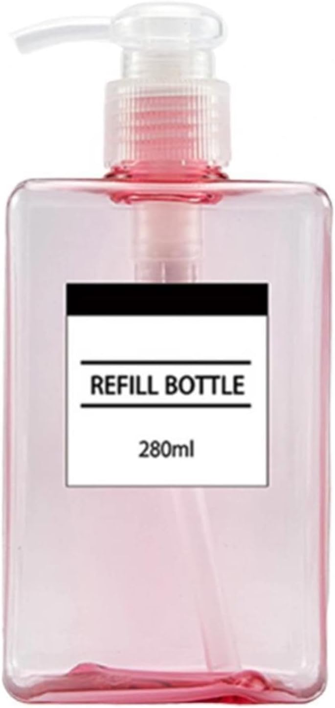 Soap Pump Dispenser 100/150/250/280/450ml Empty Soap Dispenser Bathroom Shampoo Lotion Shower Gel Pump Bottle Cleanser Pump Refillable Bottle Bottles Dispenser (Color : Pink 280ml)