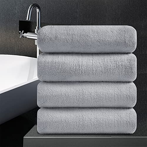 MAGGEA 4 Piece Oversized Bath Sheet Towels (35 x 70 in,Grey) 700 GSM Ultra Soft Bath Towel Set Thick Large Cozy Plush Highly Absorbent Towels Quick Dry Bathroom Towels Hotel Luxury Shower Towels MAGGEA 4 Piece Oversized Bath Sheet Towels (35 x 70 in,Grey) 700 GSM Ultra Soft Bath Towel Set Thick Large Cozy Plush Highly Absorbent Towels Quick Dry Bathroom Towels Hotel Luxury Shower Towels