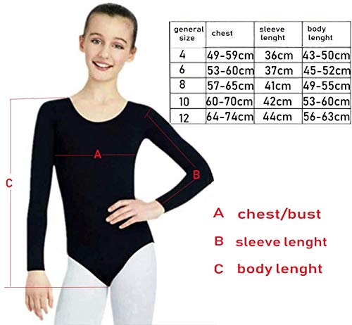 Furein - Body da danza per bambina, a maniche