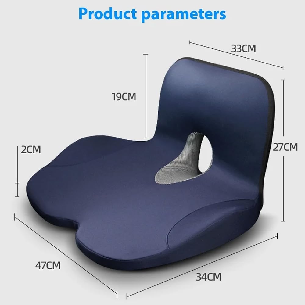 Respaldo Asiento Cojín Coche para Ford KA+ 3 (III) UK FK I 2016-2018, Agujero Cojines Ortopédicos Hemorroides Espalda Apoyo Lumbar Ergonómico Lugar Coji,Black-Normal