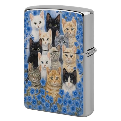 Estuche para encendedor clásico de cobre estilo gato miniatura 1
