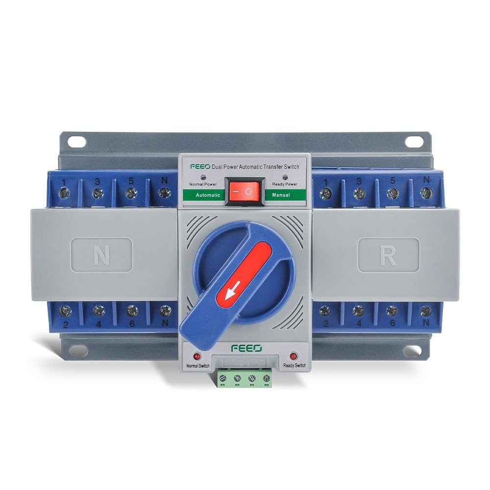 BLacOh Magnetotermico 16a Interruptor de Transferencia automática 4P for generador Mini ATS, Material Manual de Doble Potencia de Carril DIN 4P 230V Magnetotermico