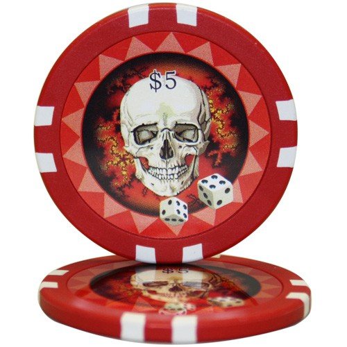 MRC 750pcs Skull Casino Poker Chips Set with High Gloss Wood Case Custom Build