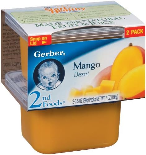 GerberSnacks for Baby 2nd Foods Baby Food Tubs, Mango Apple Twist Fruit & Juice Blend, 8 Ounces (Pack of 8)