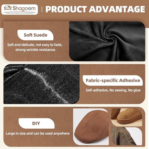 Shagoom Suede Repair Patch, 17X79 Inch Fabric Large Repair Tape, Self-Adhesive Patches for Furniture, Sofa, Car Interior, Shoes, Hand Bag, Clothing(Dark Grey, 17X79 Inch) by Shagoom - Image 3