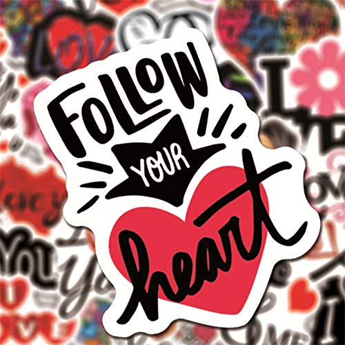 I Love You Stickers for Valentines| 50 Pcs Love Waterproof Vinyl Stickers for Bike Water Bottles Laptop Bicycle Refrigerator Cup Luggage Computer Mobile Phone Skateboard Decals - Thumbnail 7