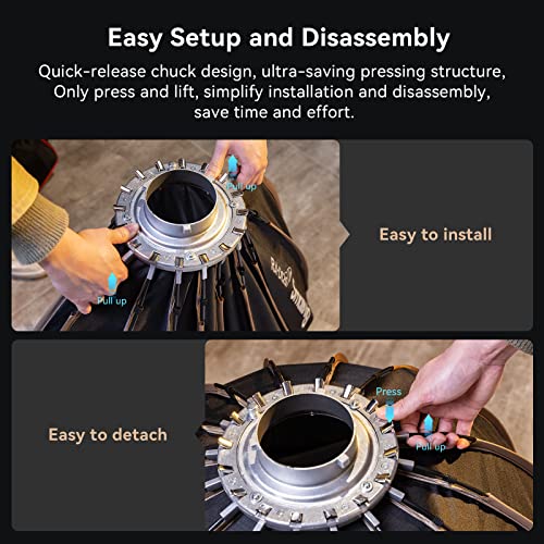 Image of SMALLRIG Parabolic Softbox Quick Release, Parabolic Softbox, Compatible with SmallRig RC 120D /RC 120B /RC 220D /RC220B and Other Bowens Mount Light (47.2inch /120cm)
