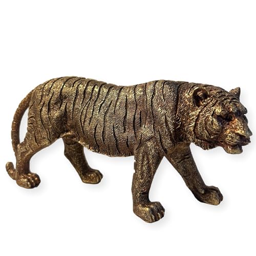 Thorness Statue Tigre Faite Main Effet Bronze Ornement Élégant et Décoratif pour Maison Bureau Décor