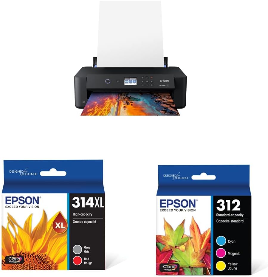 Expression Photo HD XP-15000 Wireless Color Wide-Format Printer T314 Claria Photo HD -Ink High Capacity (T314XL922-S) T312 Claria Photo HD -Ink Standard Capacity