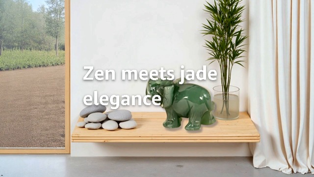 Figura decorativa elefante de piedra jade natural verde miniatura 7