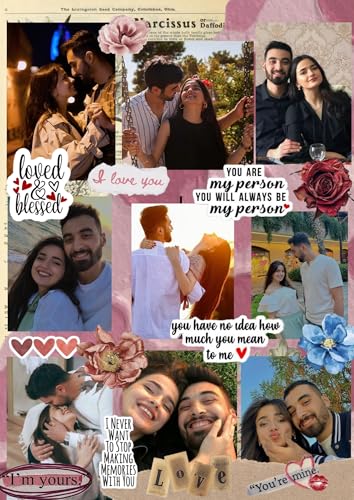 Image of Customized Collage Photo Frame for Wall | Upload 14 Photos | Personalized Photo frame Gift for Birthdays, Anniversaries, Weddings, Couples | (A4 Size) (Couple 2)