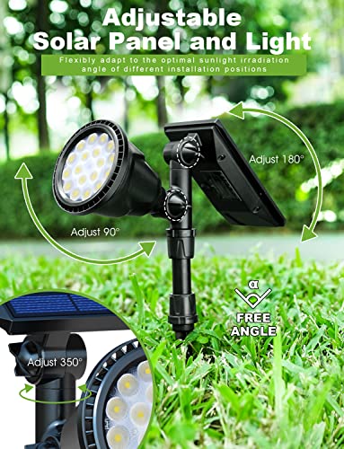 Dbf Solar Outdoor Lights, Adjustable Solar Spot Lights Outdoor, 2.5W Solar Panel And Bright, 2-In-1 Waterproof Solar Landscape Spotlights Flood Lights For Garden Yard Flag Pole Pool, 2Pack #TOP2