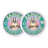 Badger Organic Cuticle Care Balm - Natural Nail Care Cream w/Shea Butter, Vitamin Rich Seabuckthorn Extract Helps Strengthen, Soothe & Restore Dry, Split Cuticles, Light Citrus Scent .75oz (2 Pack)