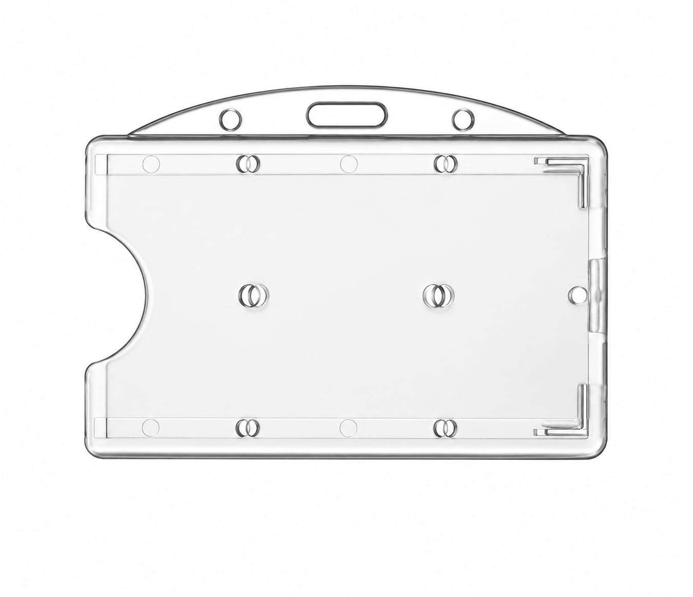 100x Kartenhalter Ausweishülle Ausweishalter aus Hartplastik Polycarbonat Namensschild HORIZONTAL