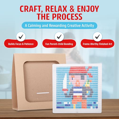 Image of Sozo DIY Pirate Needlepoint Kit for Beginners - Adventure Embroidery Craft Kit for Teens & Adults - Yarn Stitching Kit with Canvas, Needle & Frame