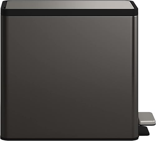 Vista 89 de Kohler 20956-ST - Escalón de cocina de reciclaje manos libres de 11 galones, cubo de basura con pedal de pie, tapa de cierre silencioso, acero Acero