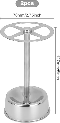 Miniatura 2 de FINGERINSPIRE 2 soportes para cepillos de dientes de acero inoxidable (2.76 x 5 pulgadas), soporte organizador de cepillos de dientes plateado,