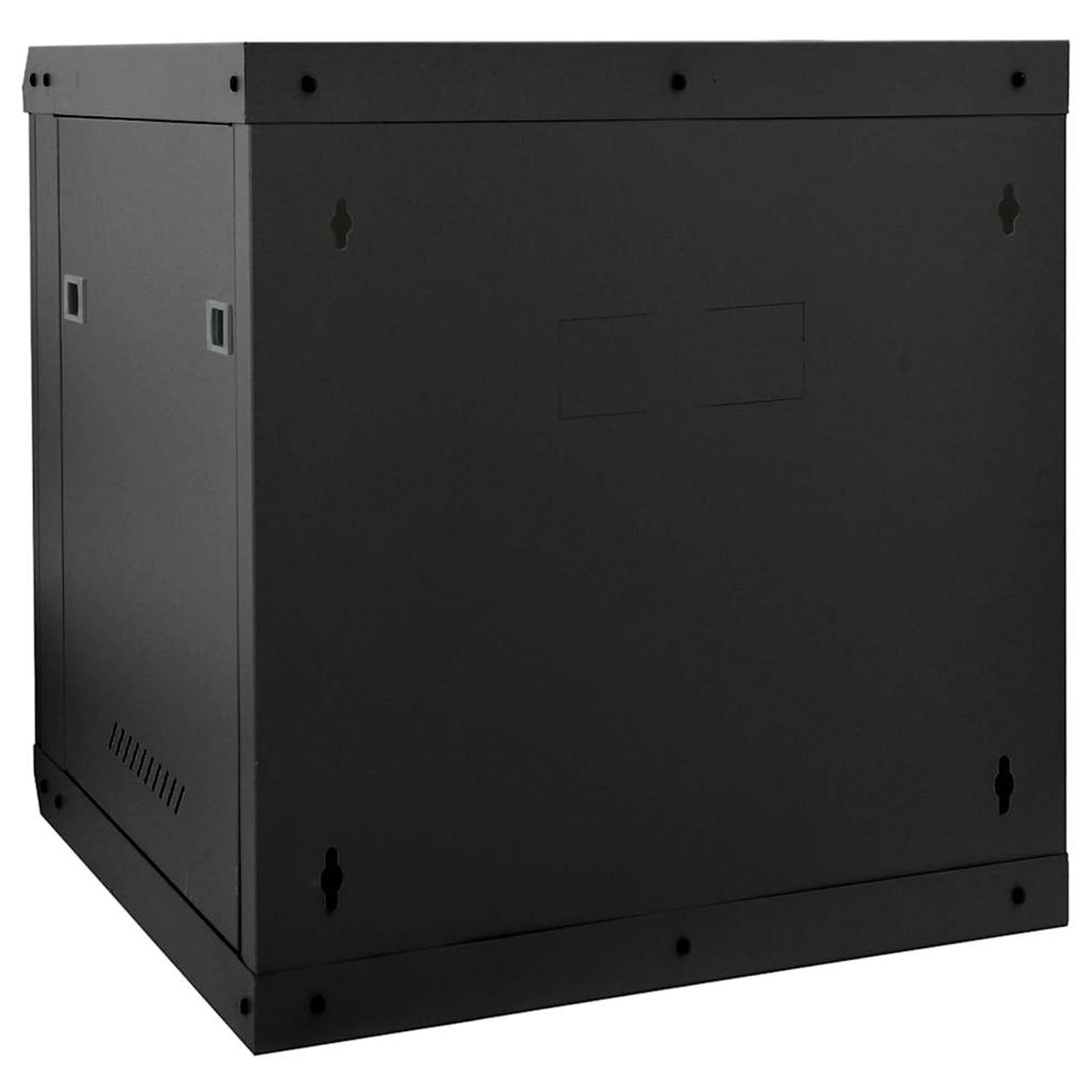 Armadio di rete in acciaio nero, 53 x 60 x 60 cm, con vetro di sicurezza monolastra e chiusura robusta, per interni, ufficio e arredamento tecnico