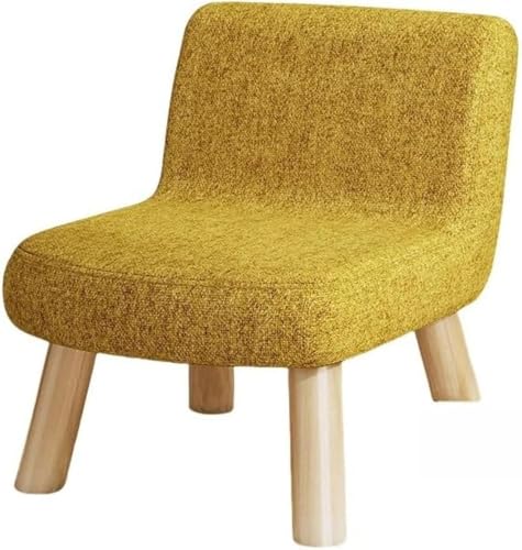 DancJulieファブリックスツール、スクエア、ミニサイズ、フットスツール、頑丈で耐久性のある、ソファスツール、リビングルームフットスツール、リビングルーム、玄関、寝室用のコンパクトな椅子、背もたれ付きの デザイン、組み立て不要 (イエロー) [並行輸入