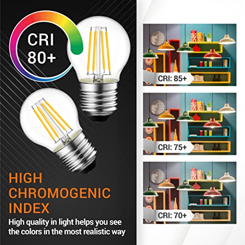Bluestars G45 E26 Edison Style Led Filament Light Bulb 120V 5W (60 Watt Equivalent) High Output Warm White Light 2700K 550 Lm Non-Dimmable For Home Pendant Antique Light Fixtures - Pack Of 6 #TOP4