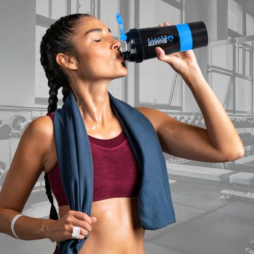 Image of XTK 16OZ Bottle, Shaker Water Bottle with Protein Powder Storage, Mix Ball, Leak Proof for Fitness and Sports Activities, BPA Free