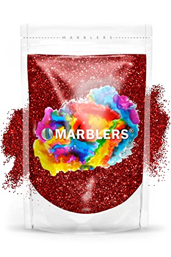 MARBLERS Twinkle Glitter [Santa Red] 3oz (85g) | Fine | Non-Toxic, Vegan, Cruelty-Free | Face, Body, Eyeshadow, Hair, Festival, Party Makeup | Nail Art, Polish | Resin, Tumbler, Slime, Craft