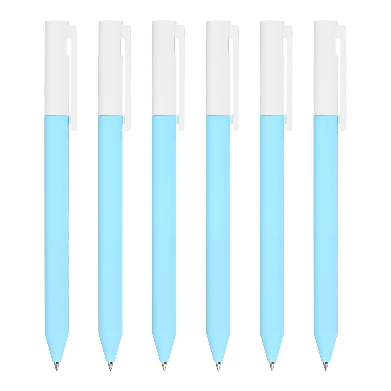 PATIKIL 6 Pcs Gel Pens, 0.5 mm Black Ink Point Rolling Ball Gel Pen, Retractable Bible Pens, Smooth Writing Pens for Journaling Aesthetic Office Supplies, Blue