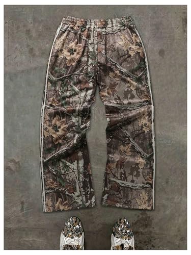 SOLY HUX Men's Camo Pants Drawstring Waist Straight Leg Streetwear Baggy Sweatpants with Pocket2