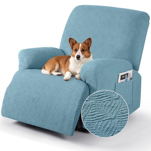 Image of Timeles Recliner Covers Recliner Chair Covers Reclining Couch Covers Sofa Slipcovers Stretch Soft Washable (One-Seater, Teal)