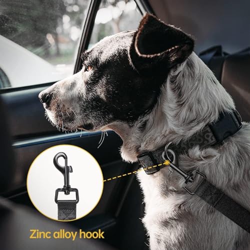 Zhtulck Anschnallgurt Hund Auto, Verstellbarer Elastischer Ruckdämpfung Hundeanschnaller für Alle Hunderassen, Katzen & Autotypen (50-85cm)