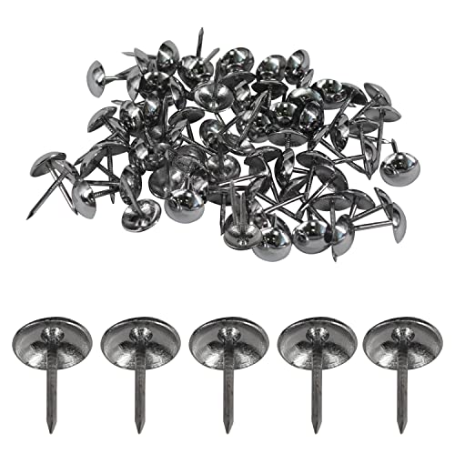 WedDecor Upholstery Tacks Nails Round Head Stud Decorative Thumbtacks Nail Pins For Furniture, Wood Sofa, Chair, Carpet, DIY Projects, 15mm x 9mm, Chrome Silver, 10pcs