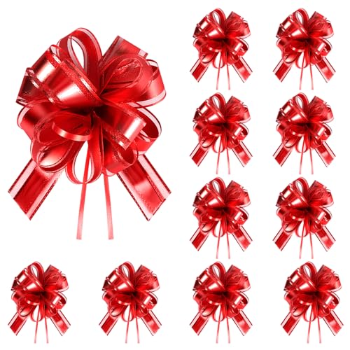 Große Rote Deko Schleifen 26 10 Stück Große Geschenkschleife-18 cm Geschenkband Rot, Schleife...