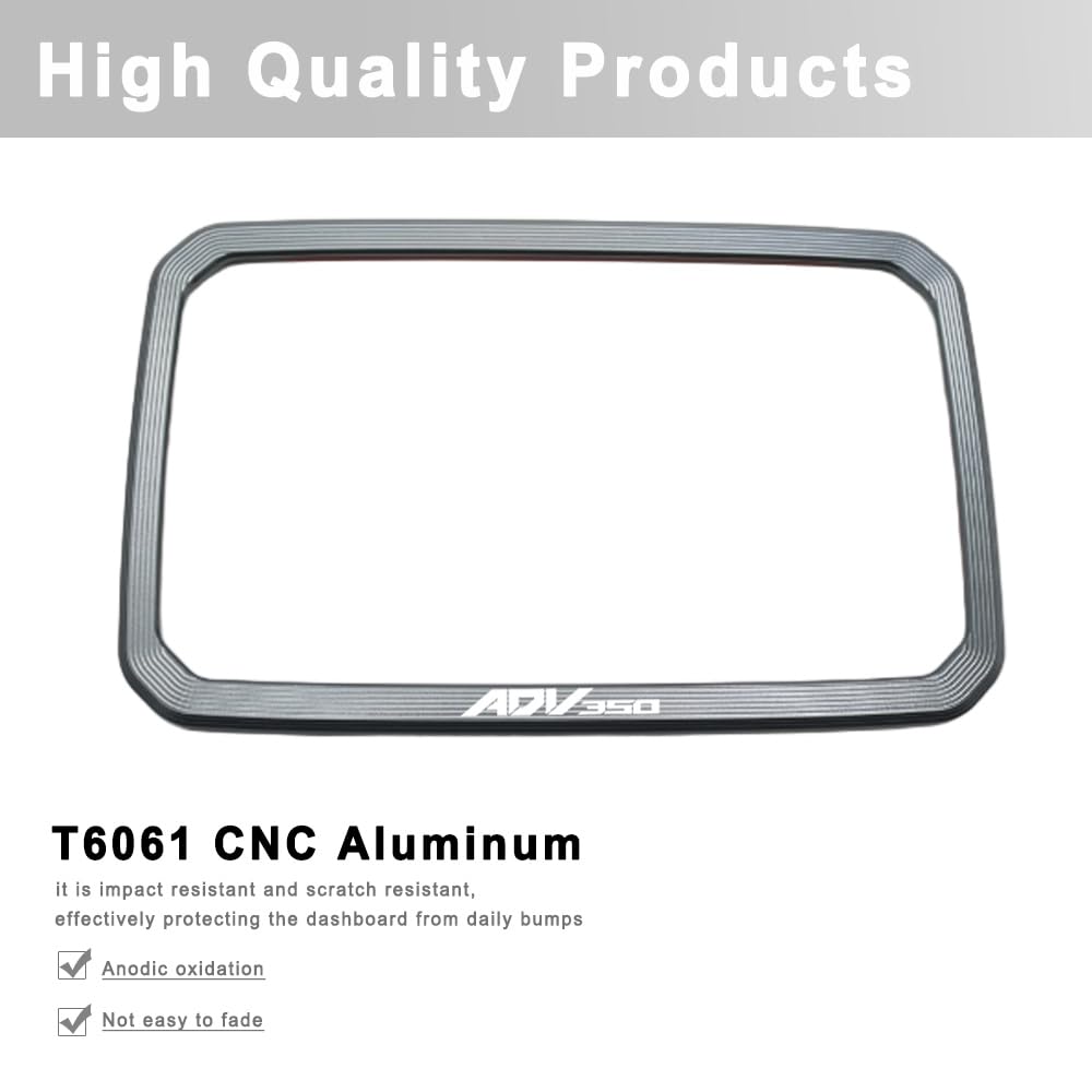 Pour ADV350 ADV 350 adv350 Protection d'écran LCD pour tableau de bord de moto T6061 Housse de protection en aluminium CNC pour cadre de compteur (argent)
