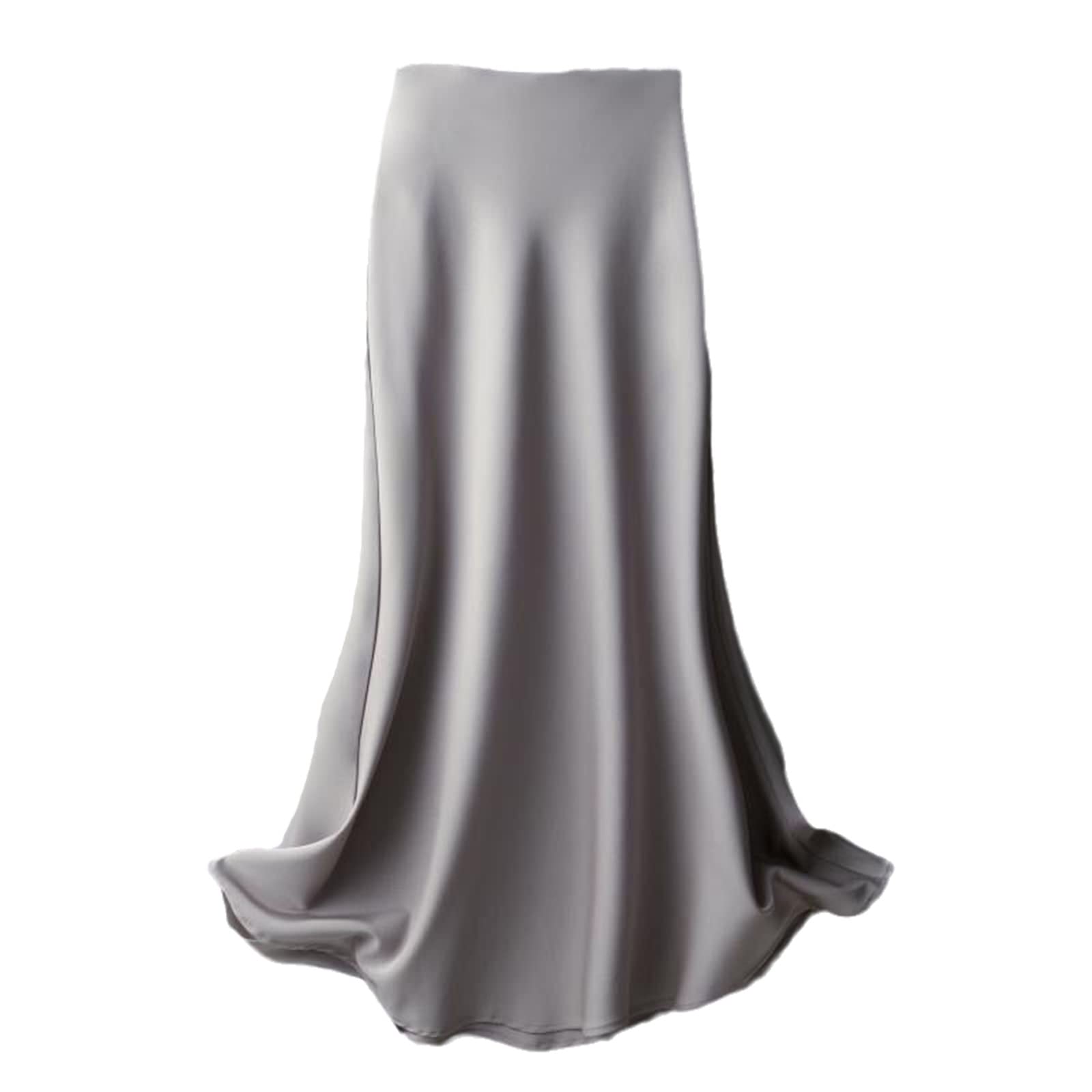 Gonne estive di seta delle donne ufficio eleganti gonne lunghe allentate