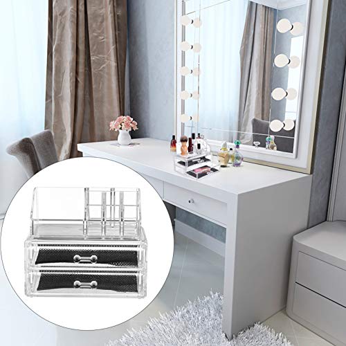 Lurrose Suporte de Escova Maquiagem Com Compartimento de Gavetas Organizador de Maquiagem de Acrílic