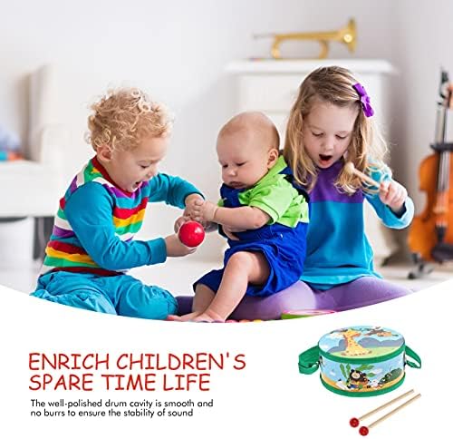 STOBOK Musical Drum Toy Kids Wooden Drum Toy Percussion Instrument Music Drum with Adjustable Strap and 2 Drumsticks Musical Toy for Kids Toddlers Gift ( Style 3 ) Percussion Instruments 6 51sPoiY0 AS. AC