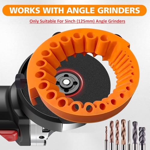 Image of AASONS Drill Bit Sharpener For 5inch (125mm) Angle Grinder Utility Attachment Multi Drill Bit /Screwdriver Tip Sharpening Tool For Full Size 0.5-13mm Drill Bits, Universal Drill Sharpener