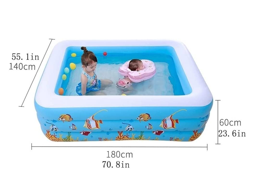 Piscina Hinchable Piscina Hinchable 180 X 140 X 60 Cm Piscina Hinchable Familiar para Adultos Piscina Infantil Rectangular Piscina para Exteriores