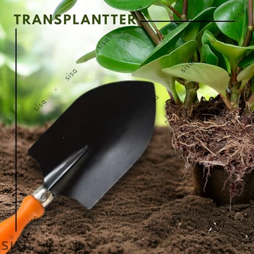 Image of Sisq Premium 3-Piece Gardening Tools Set - Hand Cultivator, Trowel & Garden Fork | Durable Steel with Ergonomic Grip | Perfect for Home, Terrace & Outdoor Gardening for Kids & Adults