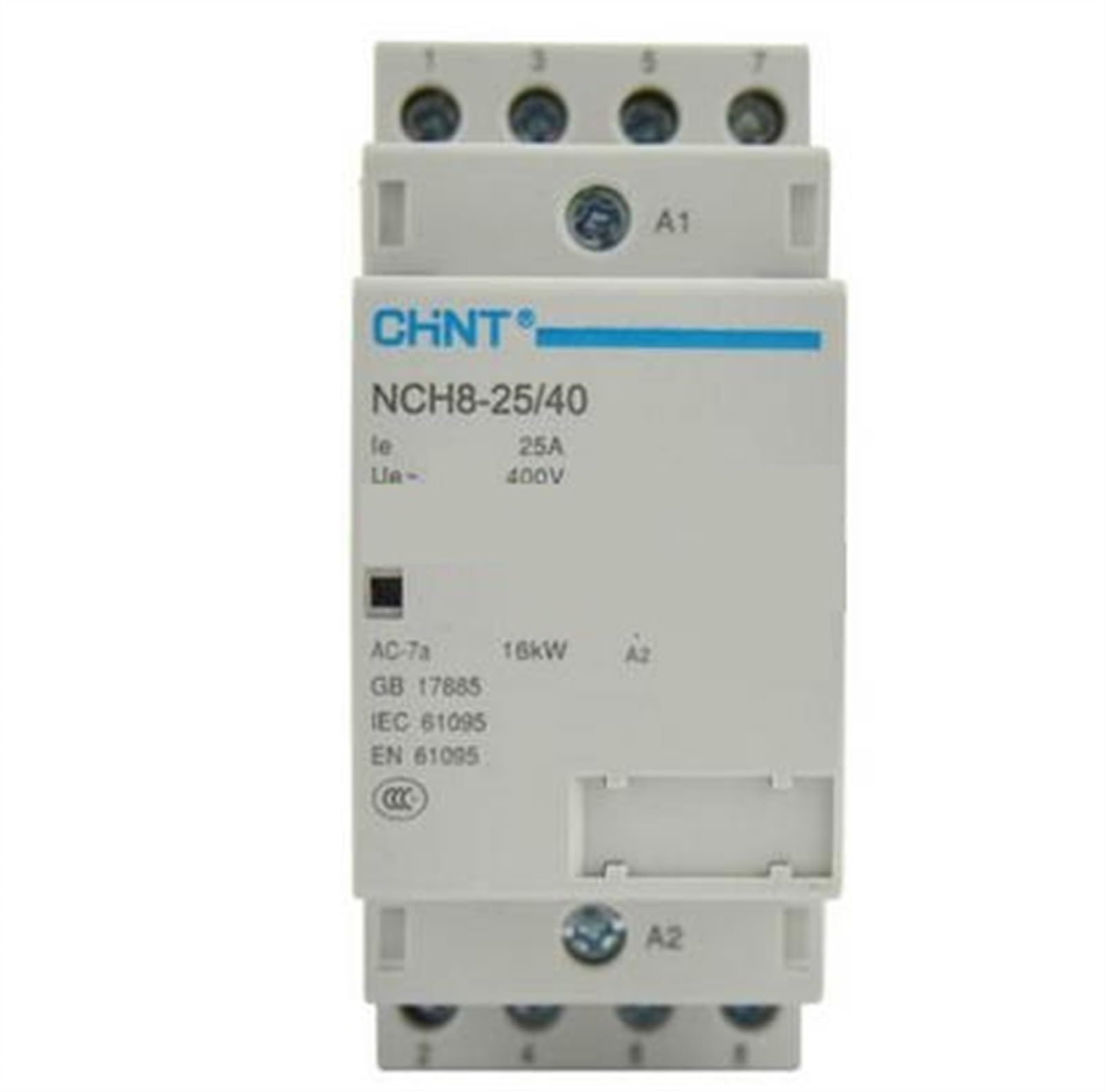 Contacteur secteur 25 A 400 V CHINT NCH8-25/40 pour rail DIN 4 NO