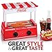 Nostalgia Coca-Cola Hot Dog Roller Holds 8 Regular Sized or 4-Foot-Long Hot Dogs and 6 Bun Capacity, Stainless Steel Rollers, Perfect For Breakfast Sausages, Brats, Taquitos, Egg Rolls, Red/White
