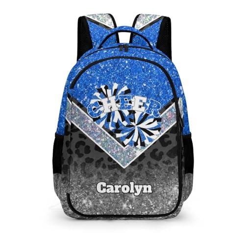 Cheer Backpacks Cheerleading Bags 16.5 in for Cheerleader Team Coach Gifts (Bling Blue)