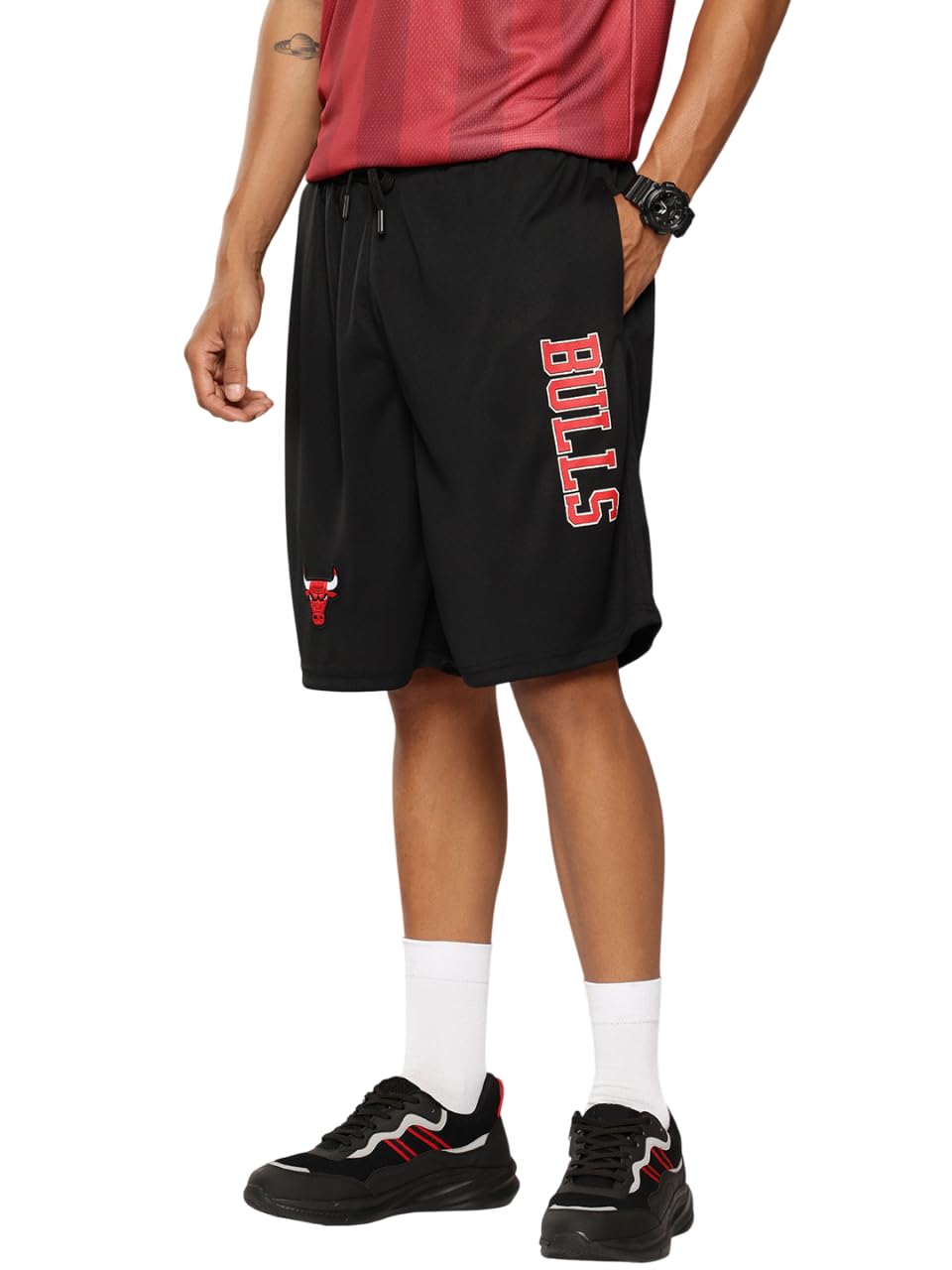 shop the arena Shop The Arena: Chicago Bulls Basketball Shorts (Black)-picture-27