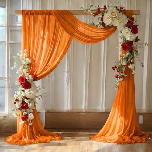 Pack of 1 Wedding Arch Drape Panel Fabric 30" x 20ft - Orange