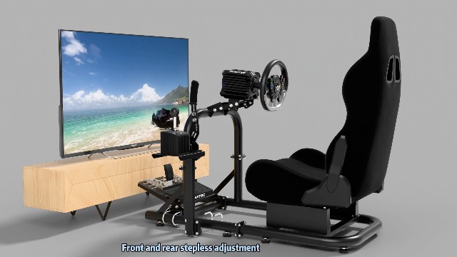 Anman Racing Simulator Cockpit with Black Seat Fit for Logitech
