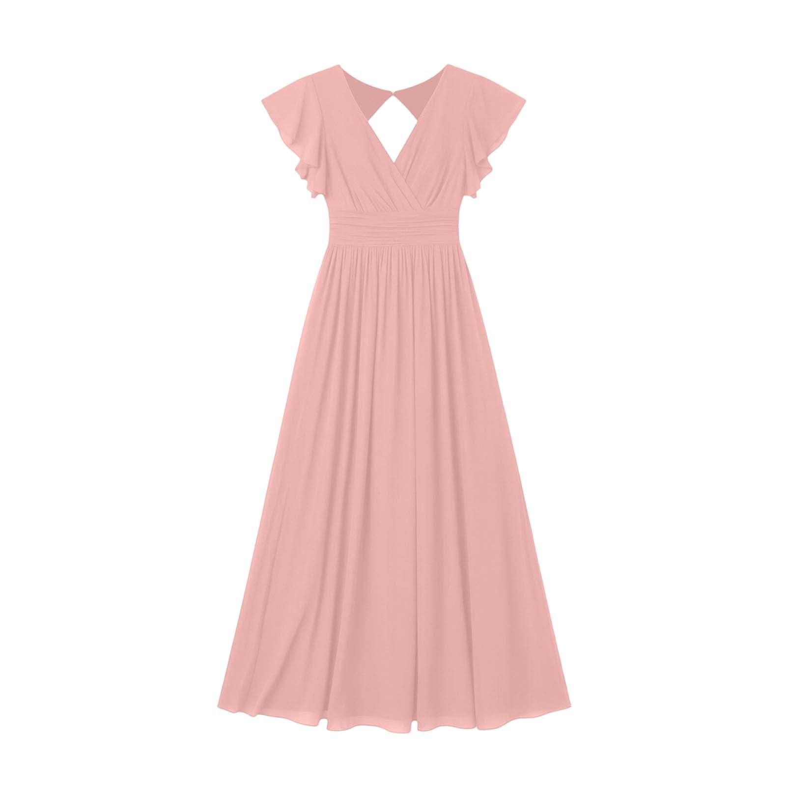 2026 Vestido de Invitado Profundo Cuello en V Mangas Volantes Falda Trapecio Sexy Elegante Oficina Cómodo Curvy Vestido Sexymujer Hard Vestidos de Dama de Honor para Bodas Cóctel Baile