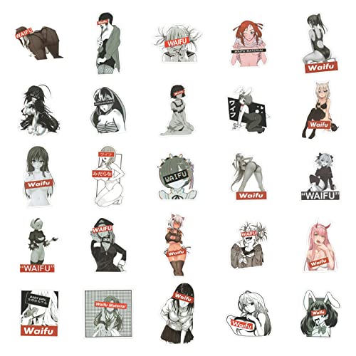 50PCS Adesivos Anime Japonês Hentai Sexy Girls Stickers Adulto Dirty Waifu Sticker Vinil à prova d'