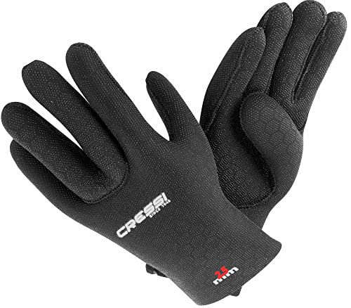 Cressi High Stretch Neoprene Gloves, Black / Red (2.5 mm), XL